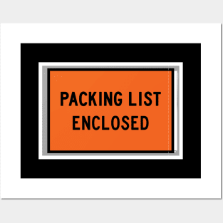 Packing List Enclosed Posters and Art